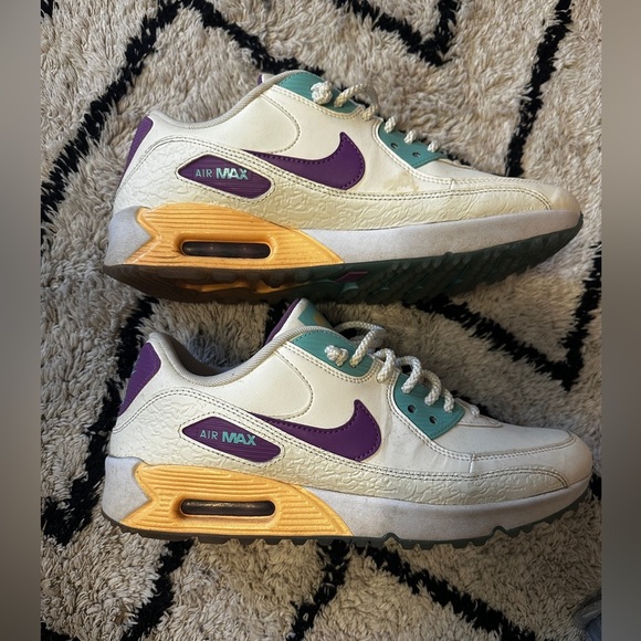 Nike Air Max 90 G NRG U21 Spikeless Golf Shoe -Beige/Purple/Blue - Picture 2 of 7